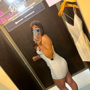 White formal sparkly dress